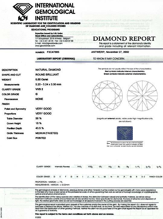Foto 9 - Diamant 0,55 Brillant IGI Top Wesselton VVS VG sehr gut, D5174