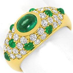 Foto 1 - Original Jewellery Cartier Goldring Brillanten Smaragde, R4787