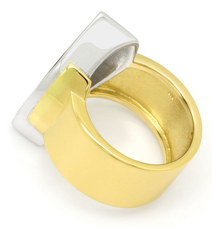 Foto 3 - Designer-Ring mit grüner Turmalin Navette und Diamanten, S9169