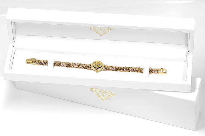 Foto 5 - Firetti Damenuhr Goldarmband im Königsketten Muster 14K, U2528